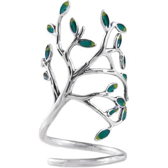 Innovative The Tree Of Life Sterling Silver Open Ring for Both Women and Men - Picture 7 of 7
